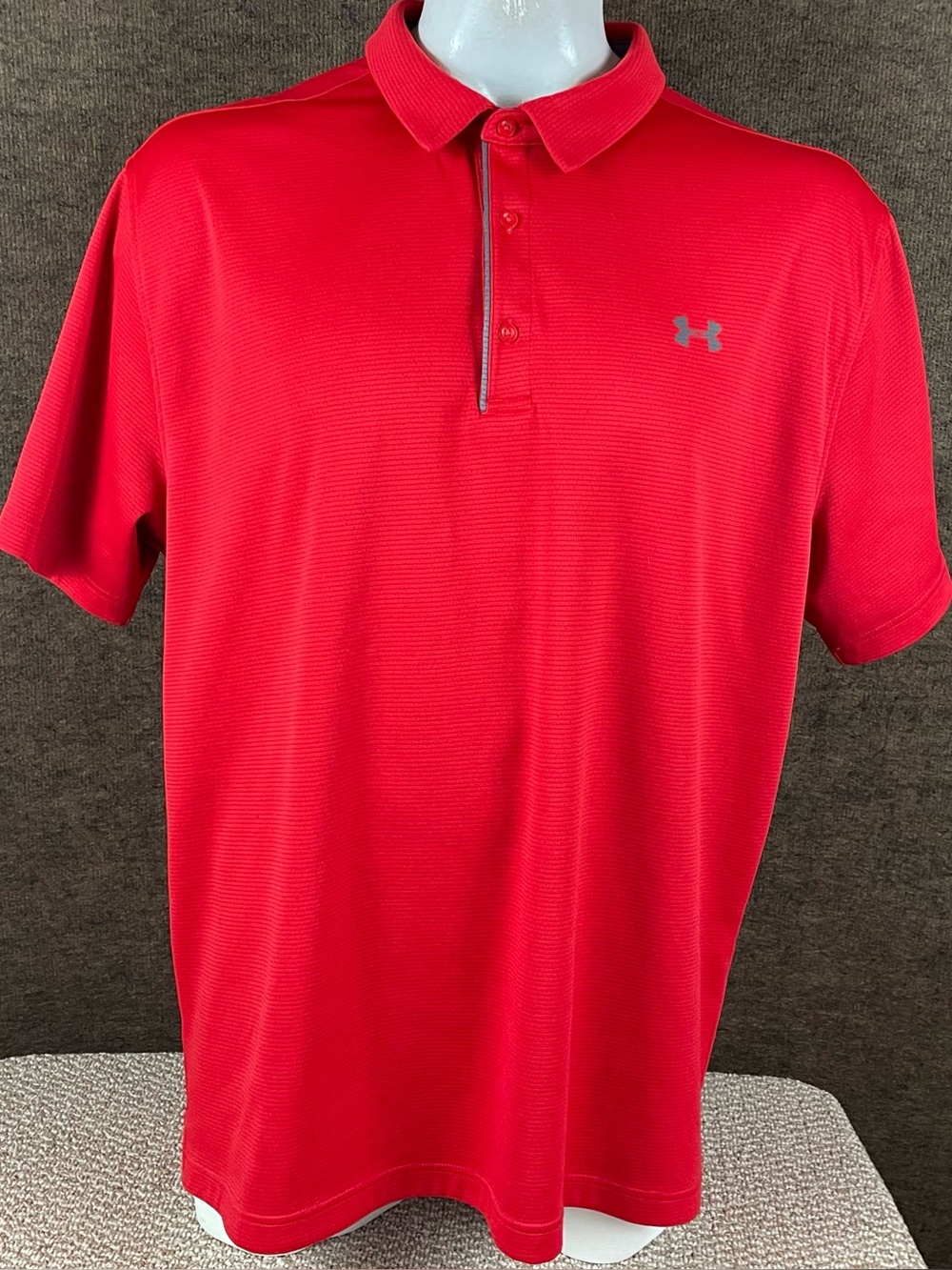Under Armour Polo Shirt Mens 3XL Heatgear Loose Short Sleeve Stretch Red F411